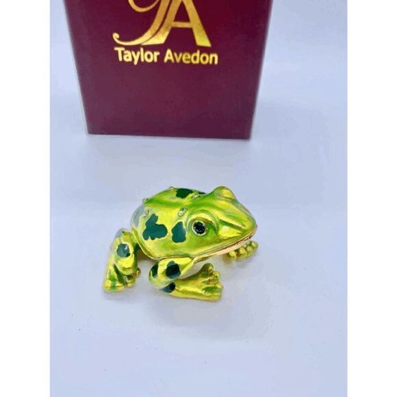 Taylor Avedon Green Frog Jewelry /Trinket Box - Picture 4 of 5